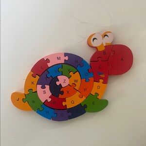 Colorful Snail Alphabet Puzzle for Kids and 123